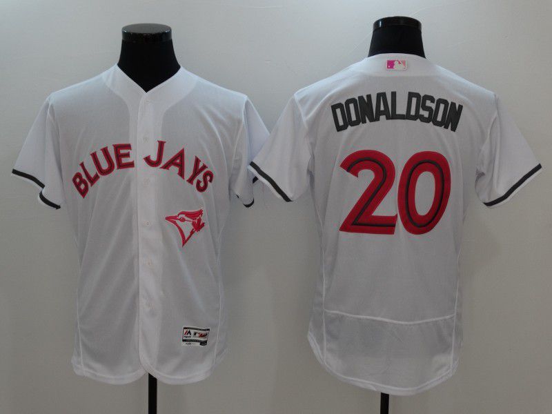 Men 2017 MLB Toronto Blue Jays #20 Donaldson White Jerseys->toronto blue jays->MLB Jersey